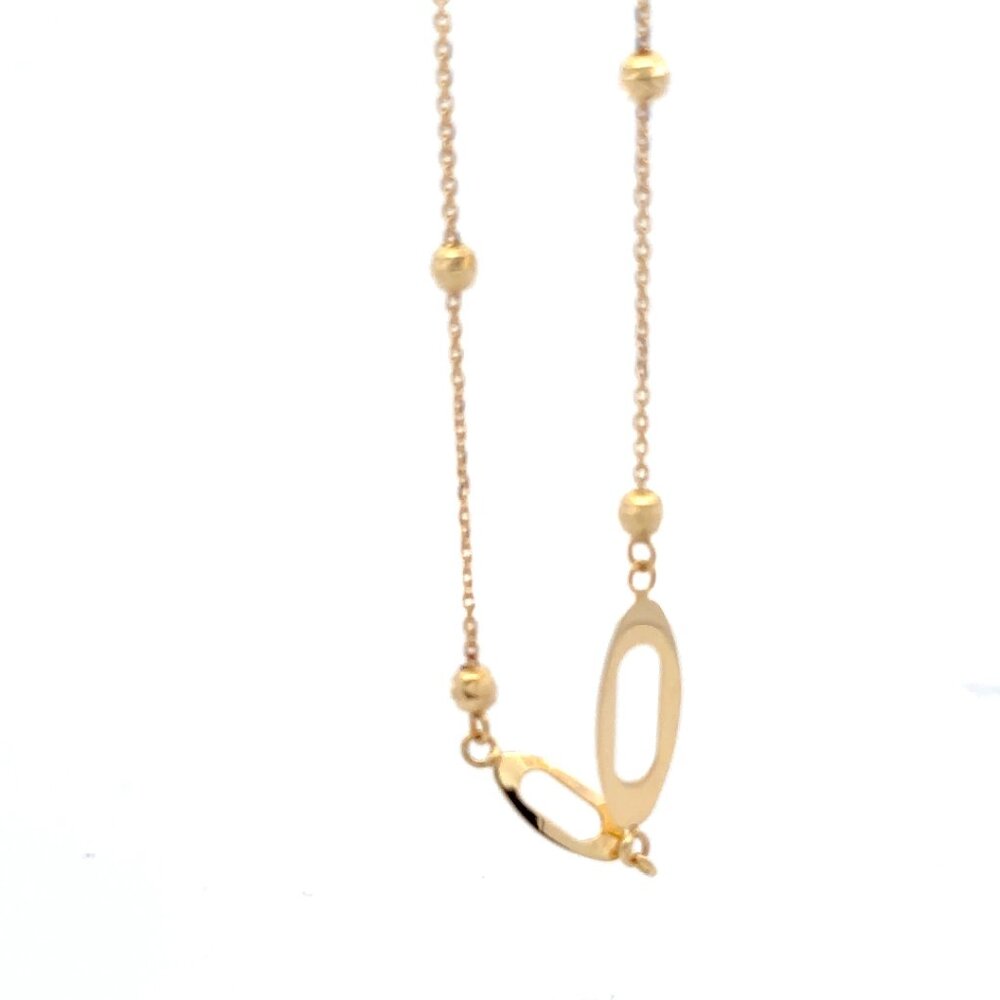 18K Yellow Gold Bracelet Oval Beads Size 7 inches plus one inch Extension Charm - Picture 11 of 13
